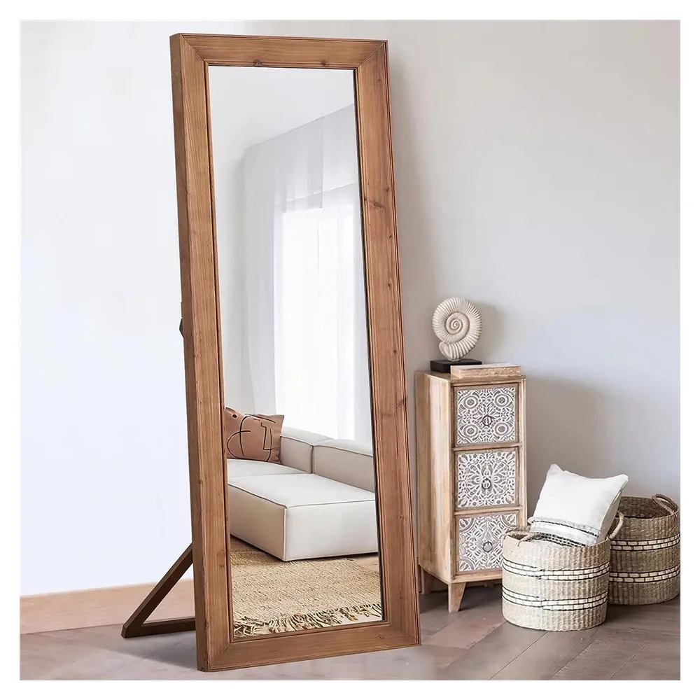 Напольное зеркало с держателем из массива дерева большая спальня настенное висит или прислоняется к стене