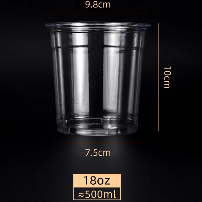 Custom Logo Latest 98mm Diameter Short Shape18oz 500ml Plastic Dessert Cup