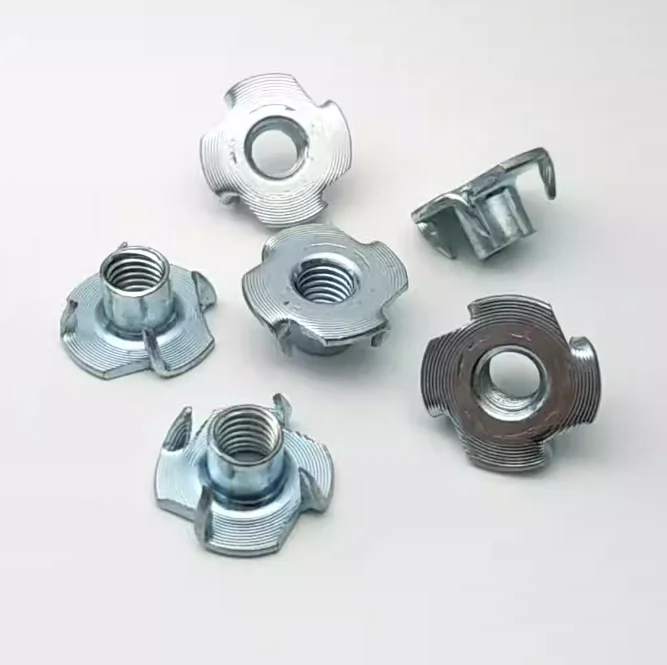 Steel Galvanized Insert Tee Nuts With Prongs carbon steel four claw nut hole zinc plated furniture four claw nut