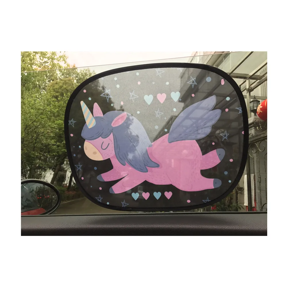 
2Pcs Customized Pattern Transparent Car Sun Protector Side Window Sunshade Curtain Baby Shade Solar UV Foils 