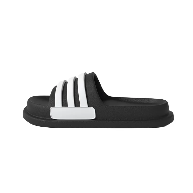 Classic Three Stripe Slide Slippers For Summer Couple Home Casual Outdoor Indoor Soft Bottom EVA Bathroom Anti Slip Beach Shoes