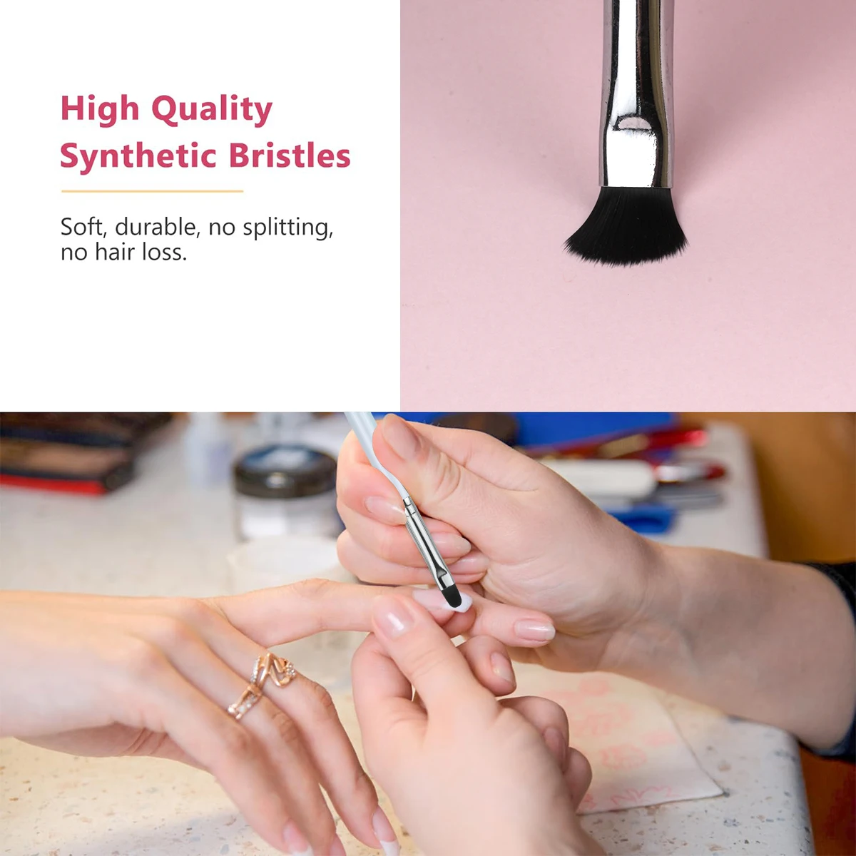 Hechunzi New Design Calabash Shape Acrylic Handle Green-white Gradient 7pcs/set Oval Flat Gel Liner Nail Art Brushes
