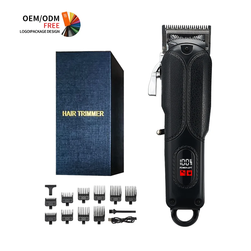 Hot Selling USB Charging Ceramic Blade Electric Trimmer Fast Charging Professional Black Trimmer Man Hair Clippers