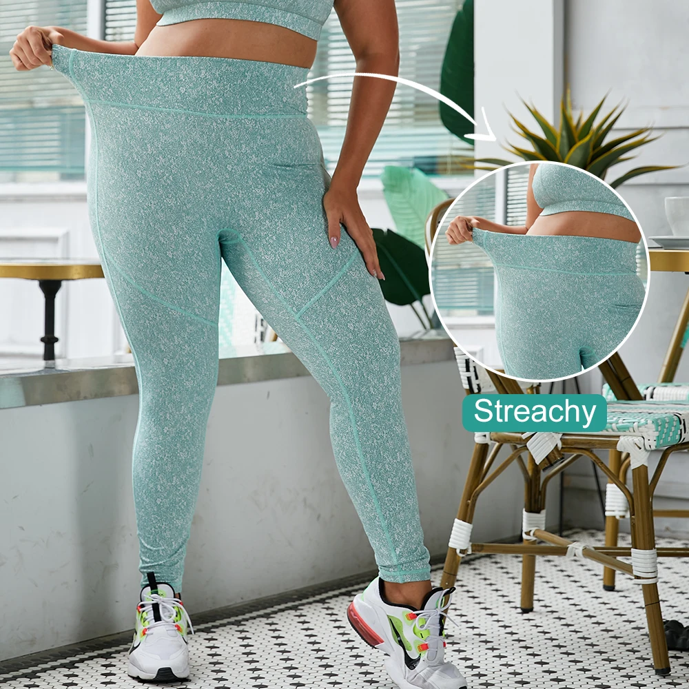 2021 Fitness Wear Sport 4XL Leggings Set Custom Workout Clothing Plus Size Yoga Outfit For Women