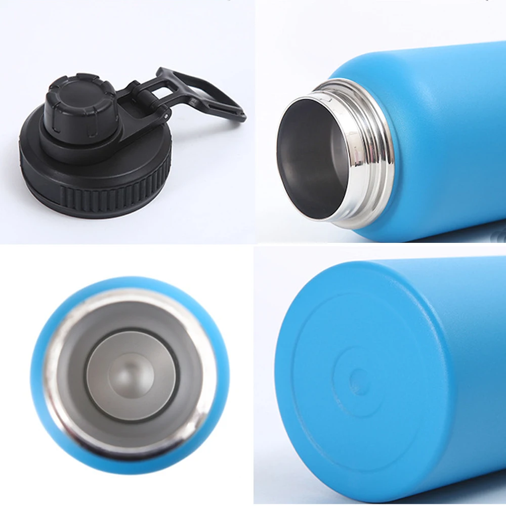 Customized color logo reusable gym sport metal bottles sublimation stainless steel vacuum flasks thermos water bottle