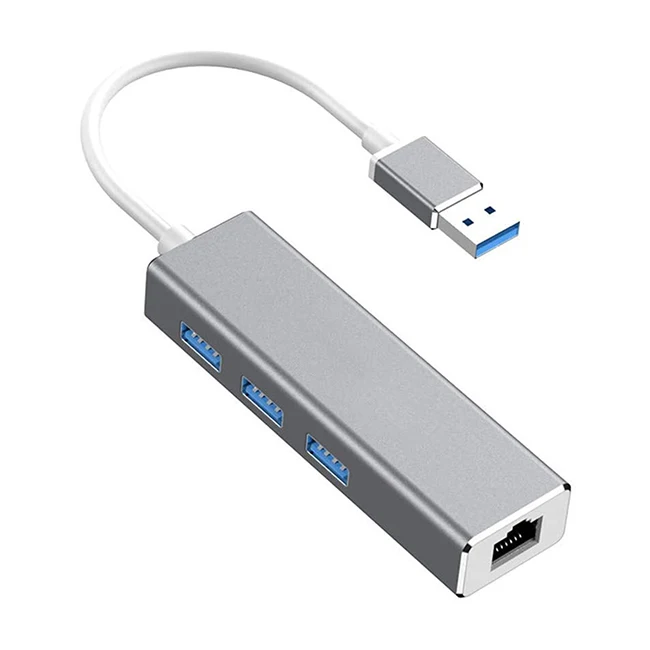 3 Port USB 3.0 Hub with RJ45 Gigabit Ethernet LAN Adapter 10/100M Gigabit Network usb to rj45 adapter Converter 100 - 999 pieces
