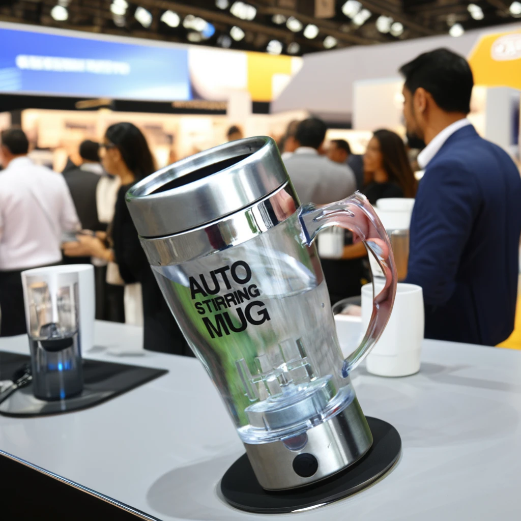 350ML Automatic Self-Stirring Plastic Travel Mug Modern Design Coffee Tumbler Cups for Office & Outdoor Use Customizable Logo