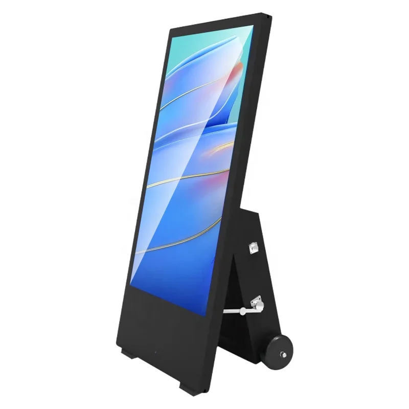 43inch monitor portable battery powered lcd screen board waterproof movable LCD advertising display
