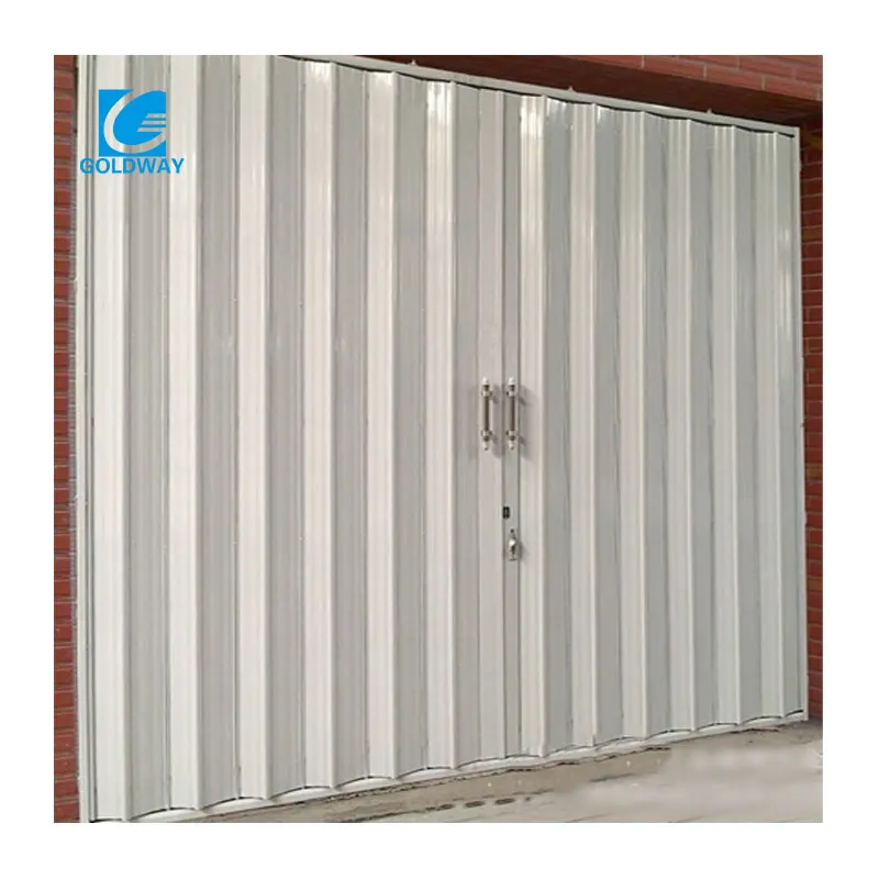 Metal Garage Door Accordion Single Galvanized Steel Folding Door External Sliding Door Partition