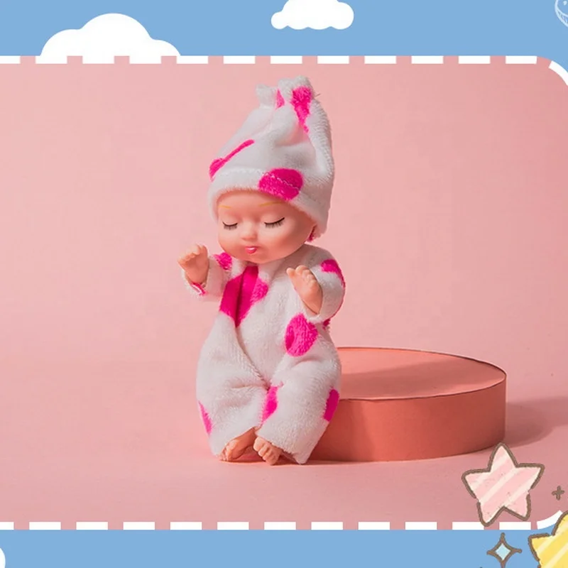 8PCS tiny dolls silicone princess mini dolls with handmade clothes cute mini sleeping dolls