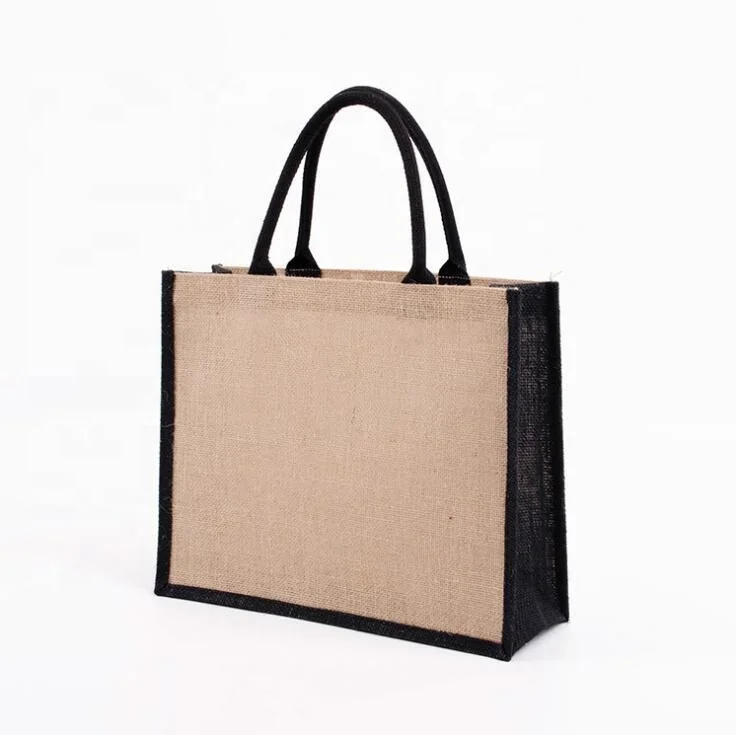 custom logo china wholesale eco large Burlap Hemp gift Shopping beach Tote Jute Bag