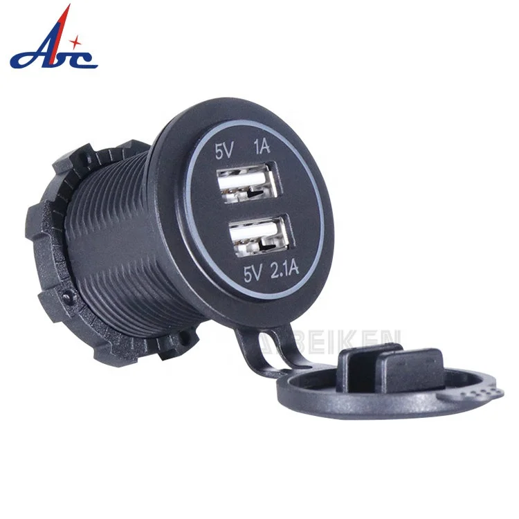 
Dual 2 USB Charger Socket Adapter Power Outlet 12V 24V Car Motorcycle 