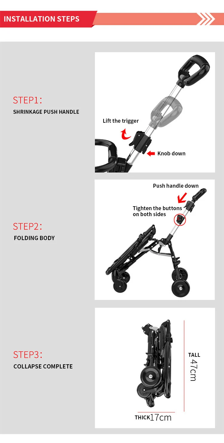 New Design 4 wheels lightweight pram doll travel system strollers carriages 3 in 1 baby stroller