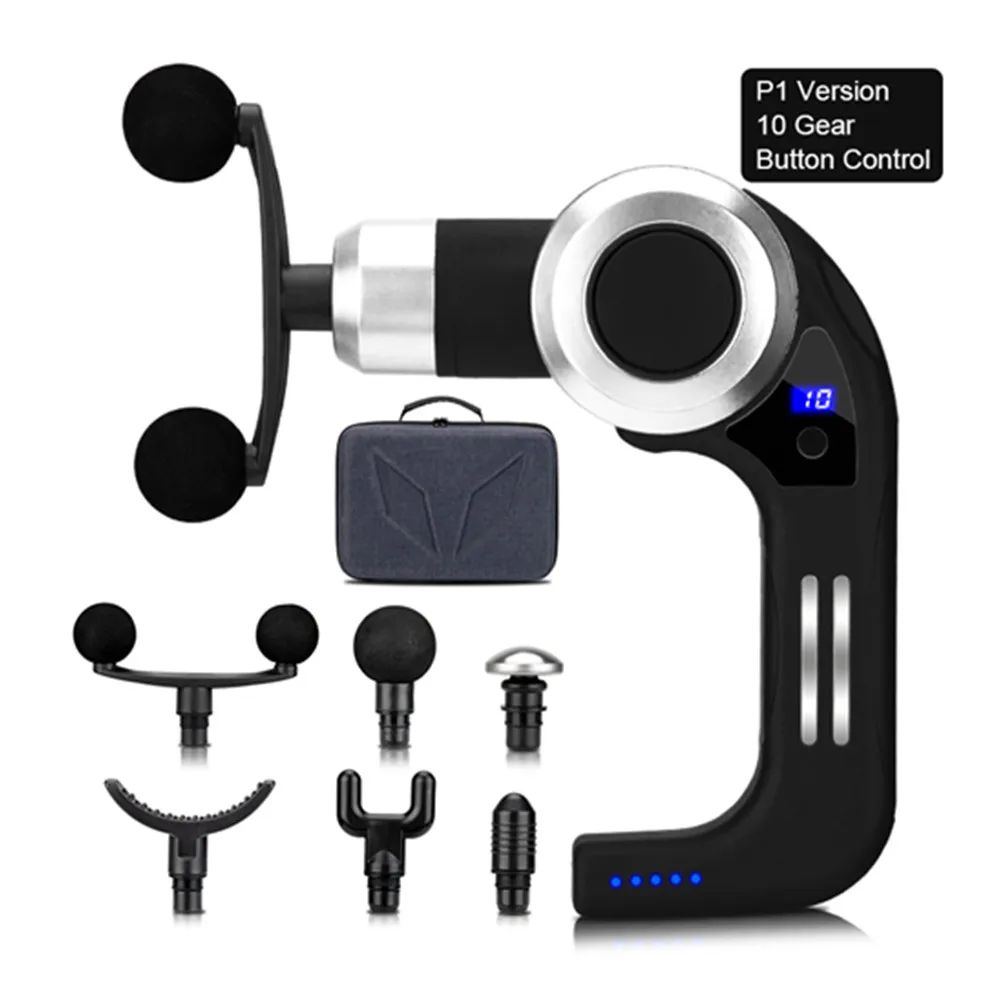 
2021 Popular Picks Deep Tissue Percussion Massager Massage Gun with 6 Heads and 10 Adjustable Speeds 