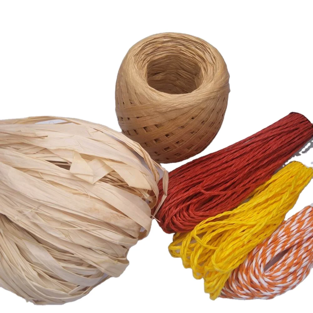 cone colored natural environmentally friendly rope paper raffia yarn for crochet fabric bag summer beach hat DIY material cheap