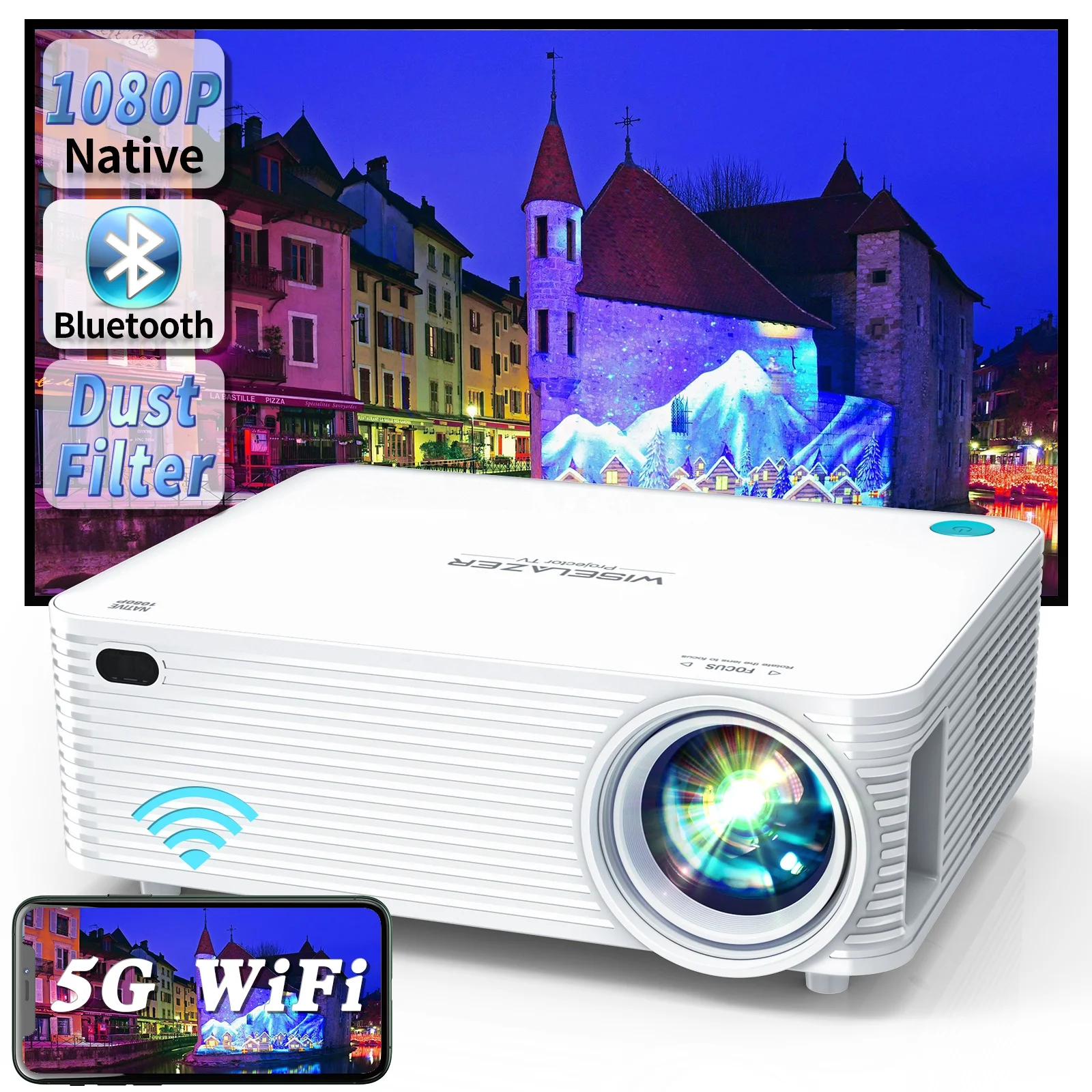 ZAOLIGHTEC 2023 NEW  HD  Wifi The lcd projector 4k 1080P Projector compatible formovie t1 global