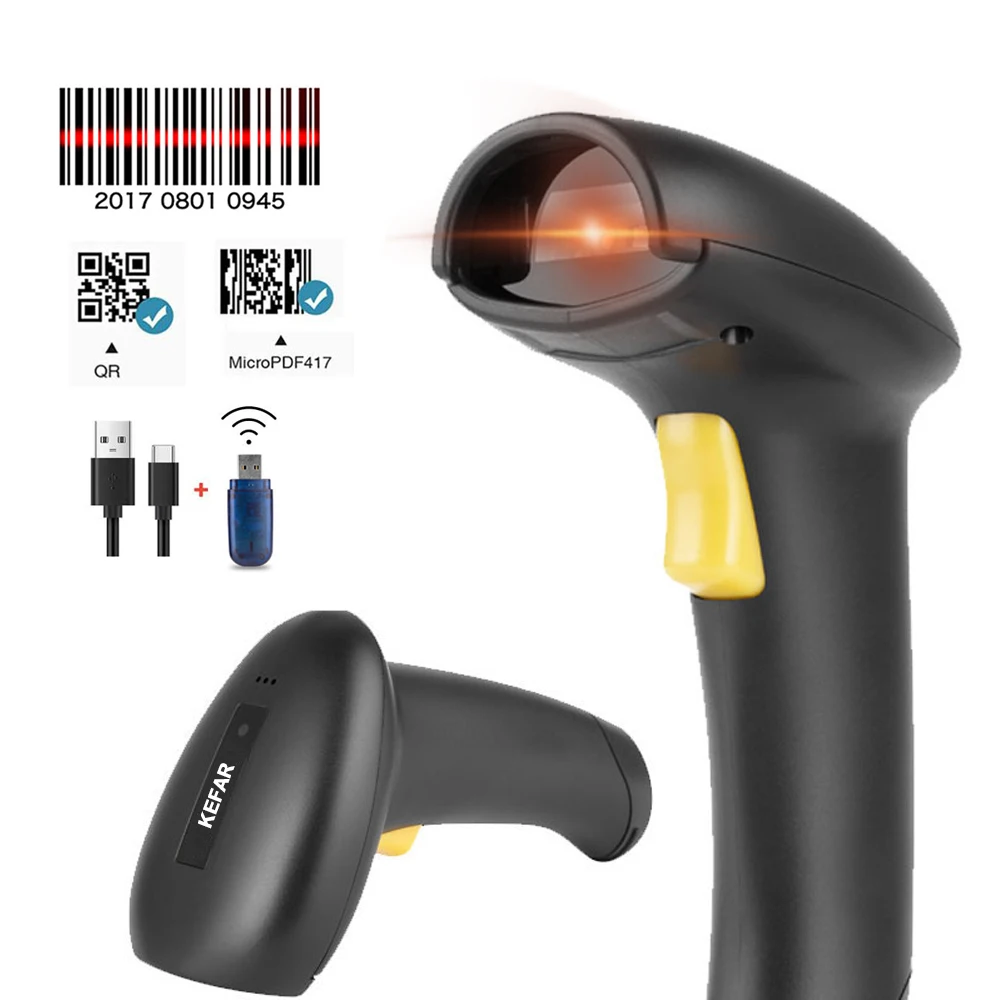A30D Wireless Barcode Scanner Laser Barcode Reader 1D 2D QR Handheld Bar Code Scanner