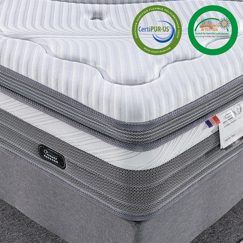 Hot Selling Ice Silk Knitted Fabric Queen Size Gel Memory Foam 5*6 7 zone Pocket Spring Mattress