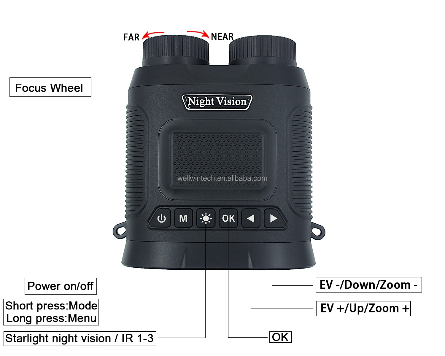 1080P HD цифровой бинокль 3,0 дюймов ЖК IPS Экран телескоп ночного видения с мощным прицелом ночного видения