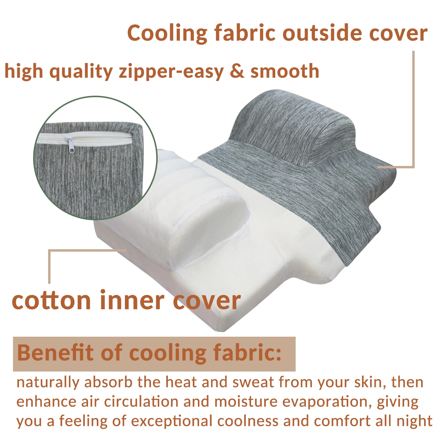 removable piece in the bottom lets you freely adjust the height of the pillow