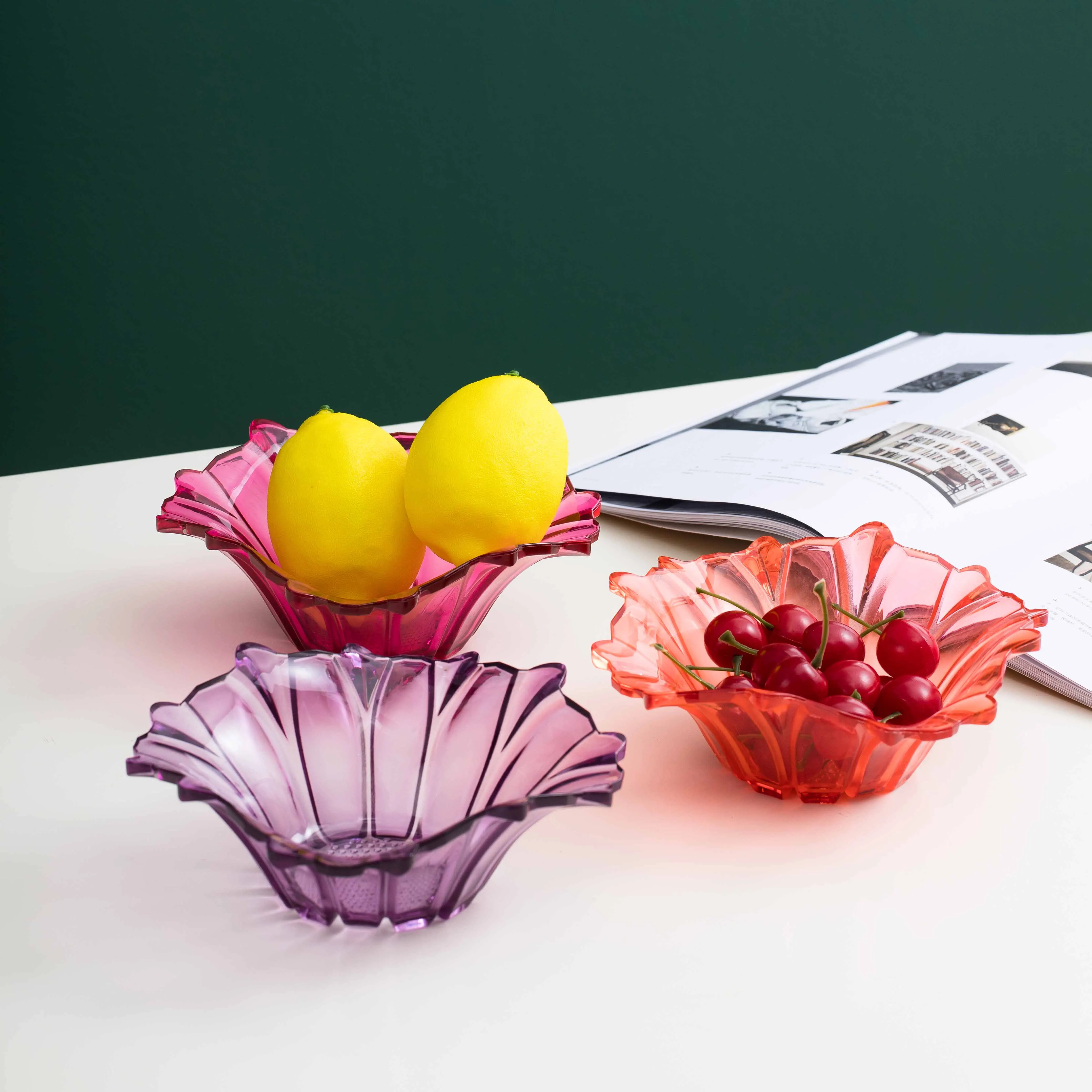 18*18*6.7cm Factory wholesale party decor dishes decorative plates crystal sundry tray fruit plate