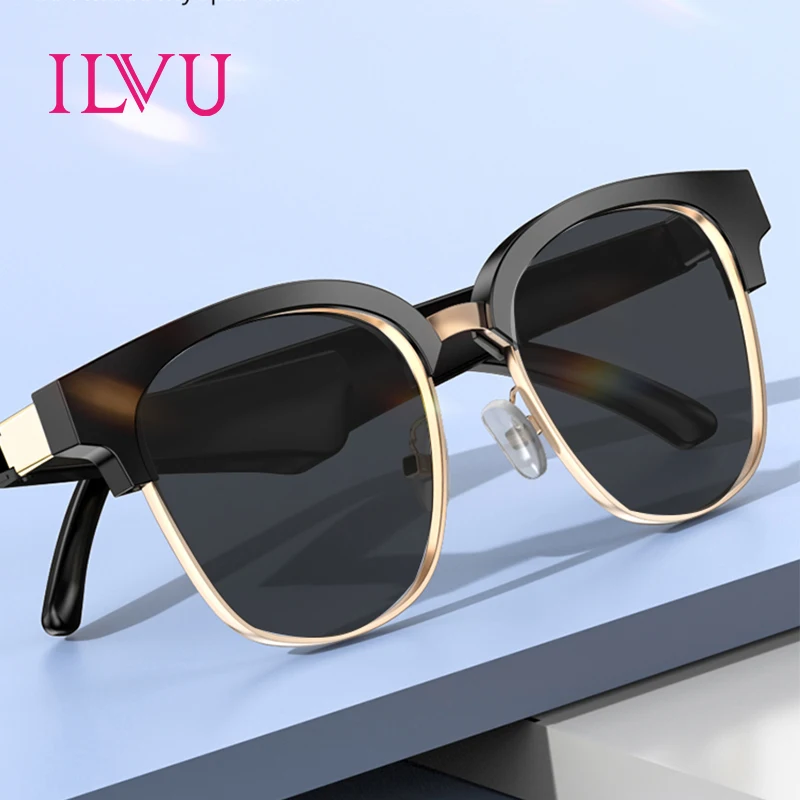 Square design UV proof Anti blue light smart bluetooth Sunglasses Oversized colorful Brand Glasses Shades sunglasses