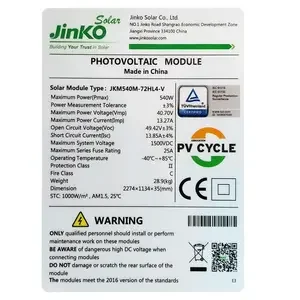 Tiger Pro Jinko 585 600 610 585W 580W 600W 610W 78Tr Bifacial Solar Jinko Solar 580 W Panel Monofacial Panels Half Cut Watts