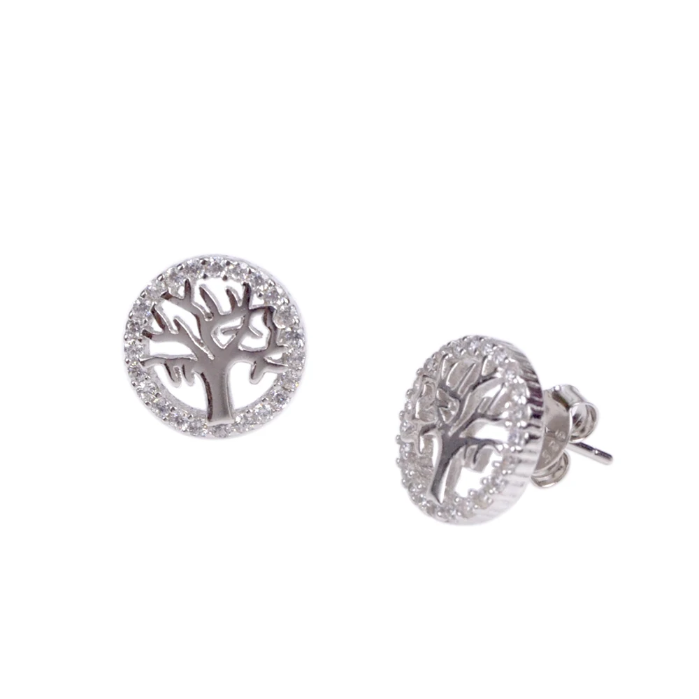 9 Designs S925 Sterling Silver Earrings Family Tree Of Life With  Micro Insert Zircons The Tree of Life Stud Earrings