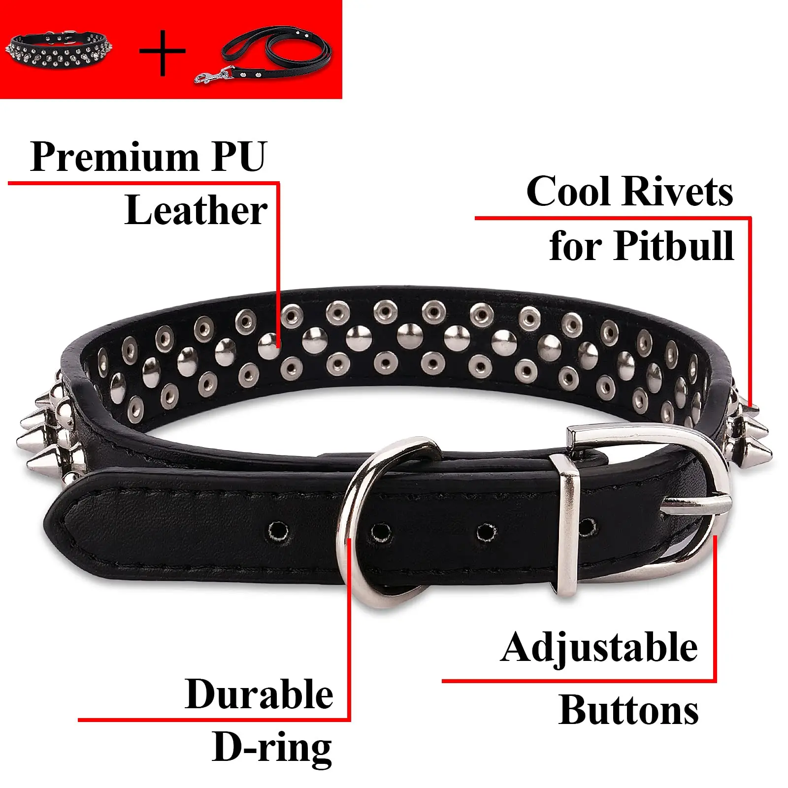Spiked Dog Collar Soft Pu Leather Funny Mushrooms Rivet Spike Studded Puppy Adjustable Outdoor Dog Collars