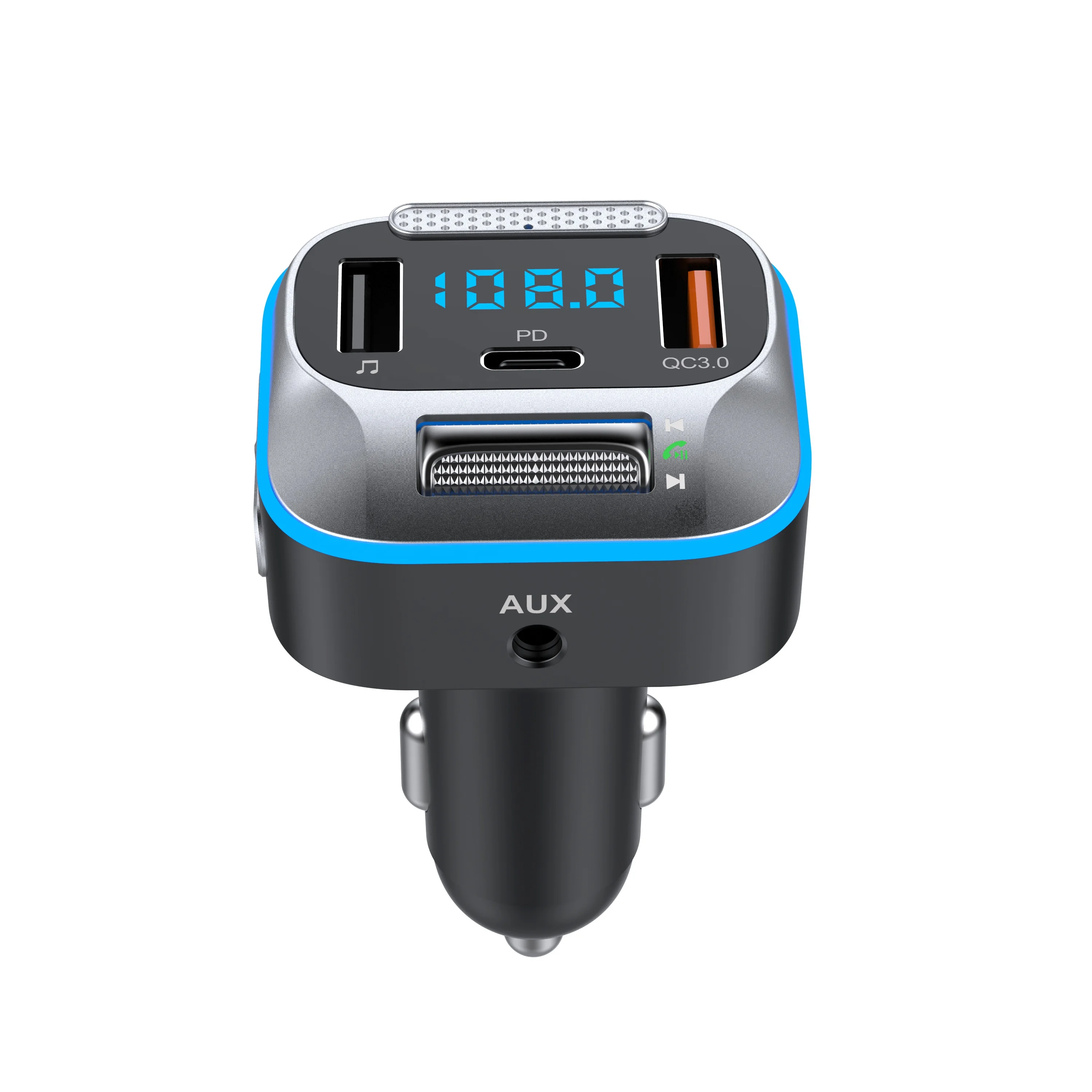 AGETUNR T73 BT V5.0 PD/QC3.0 Fast Charge Car Bluetooth FM Transmitter with AUX audio Port Handsfree call U disk Mp3 music player