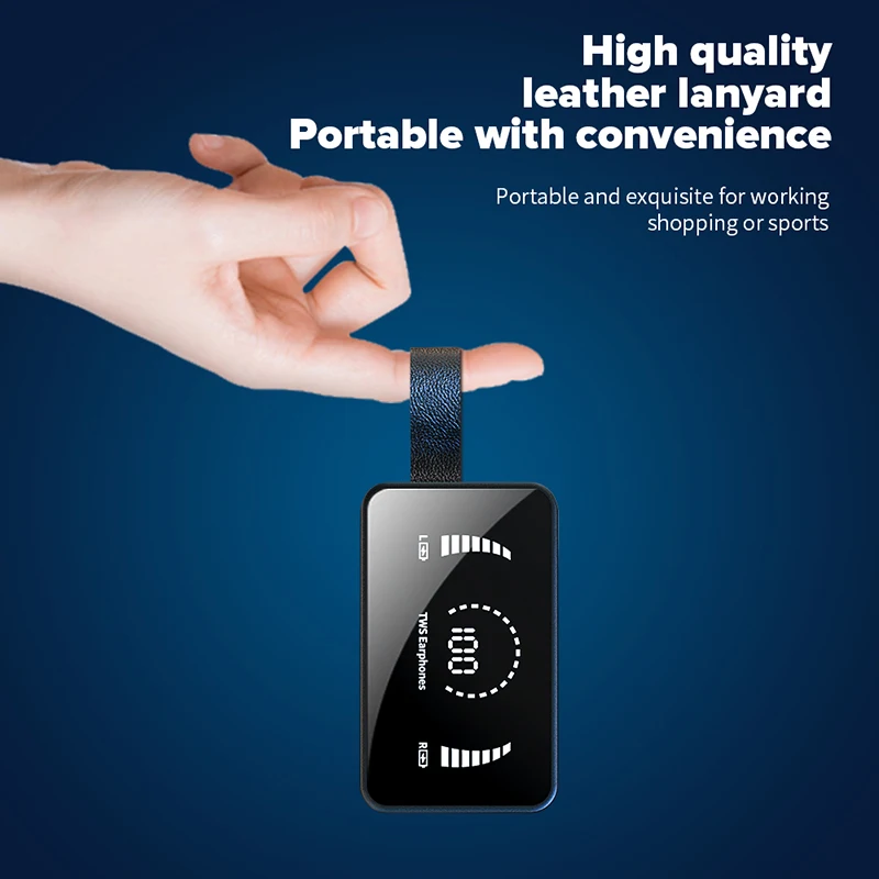 Factory OEM H3 Portable Bluetooth Wireless Earphones 9D HiFi Stereo Headset With 3500mAh Mirror Power Bank Earbuds Bluetooth