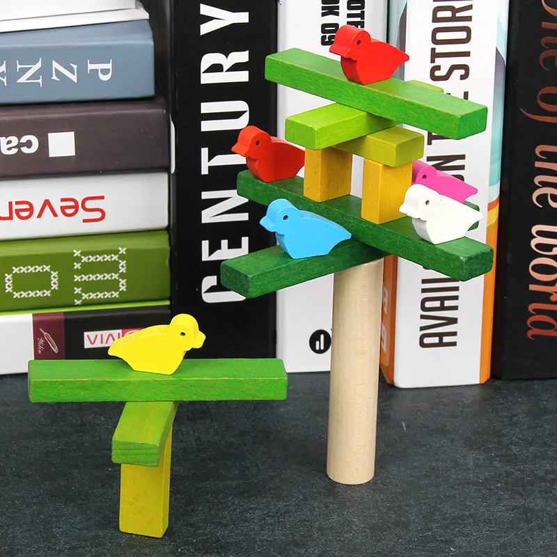Wooden Bird Balance Building Blocks Educational Toys For Toddlers