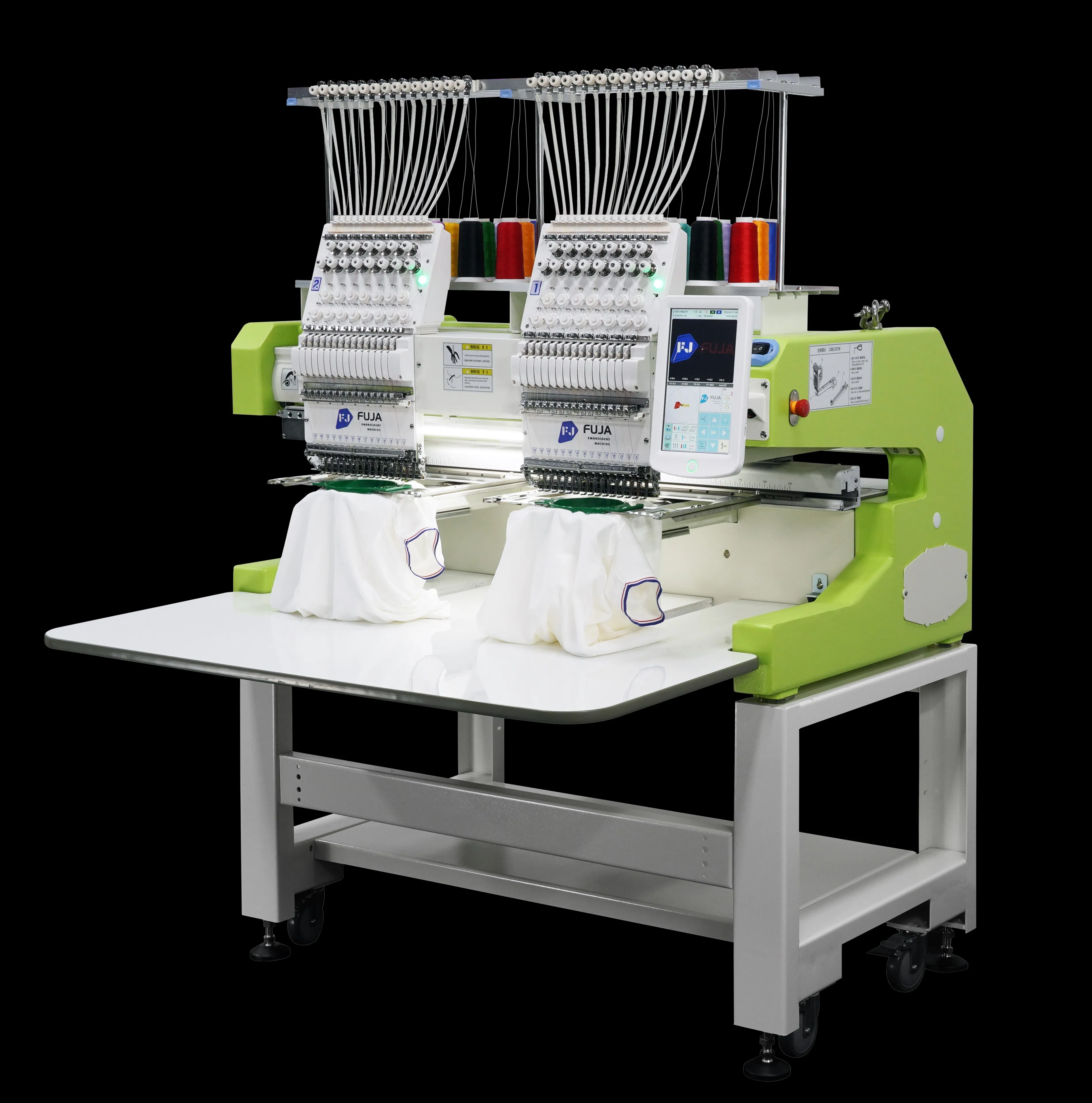 FUJA t shirt cap 2 heads monogram machine embroidery best quality computerized monogram embroidery machine for logo monogram emb
