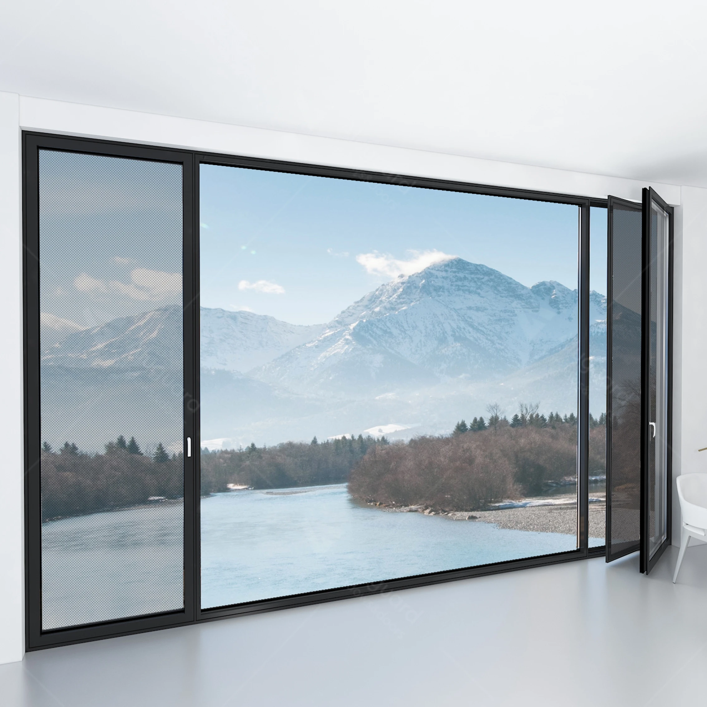 High quality standard hurricane impact french casement window New design sound proof iron window Customized aluminum window