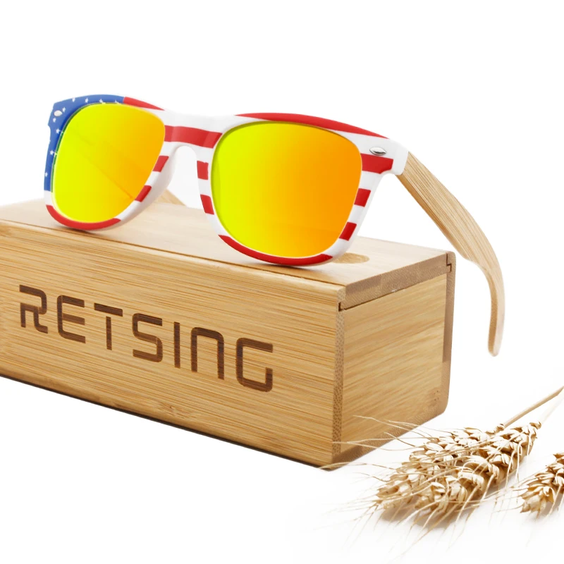 Engraving Brand Logo Bamboo Sunglasses Polarized Plastic Glasses