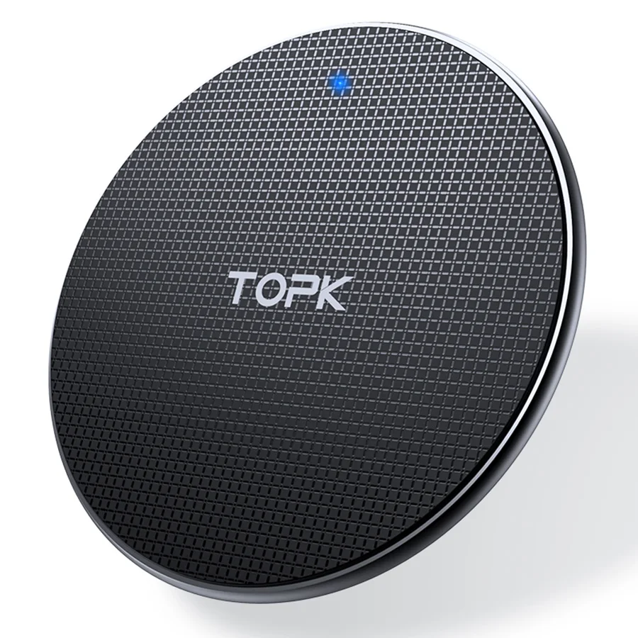  Бесплатная доставка TOPK 10W QI LED Быстрая зарядка портативная Универсальная беспроводная зарядная панель для мобильного