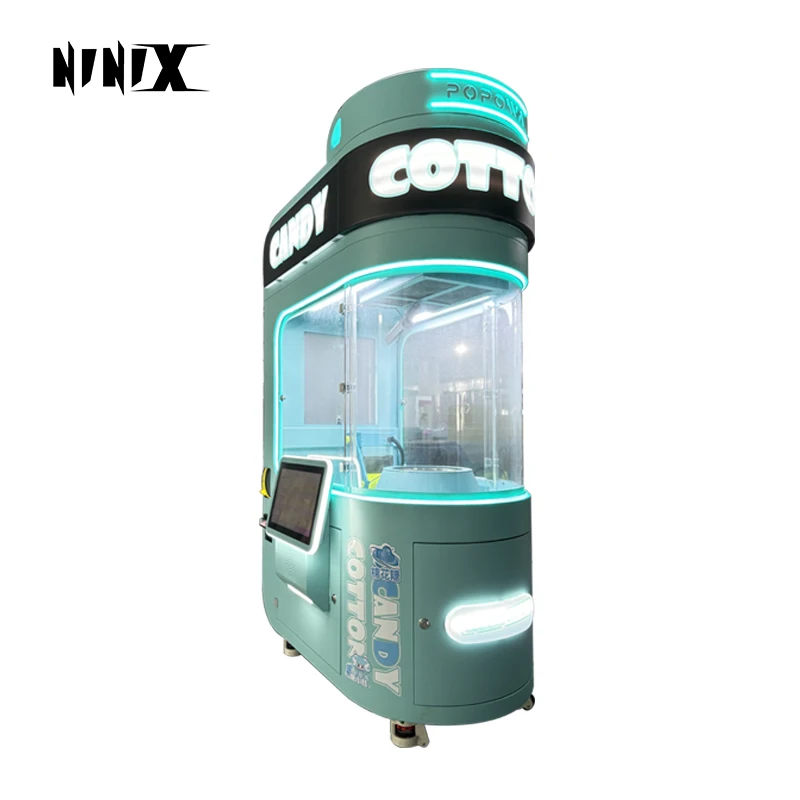 Shopping mall automatic cotton candy vending machine LCD touch screen to buy outdoor entertainment equipment