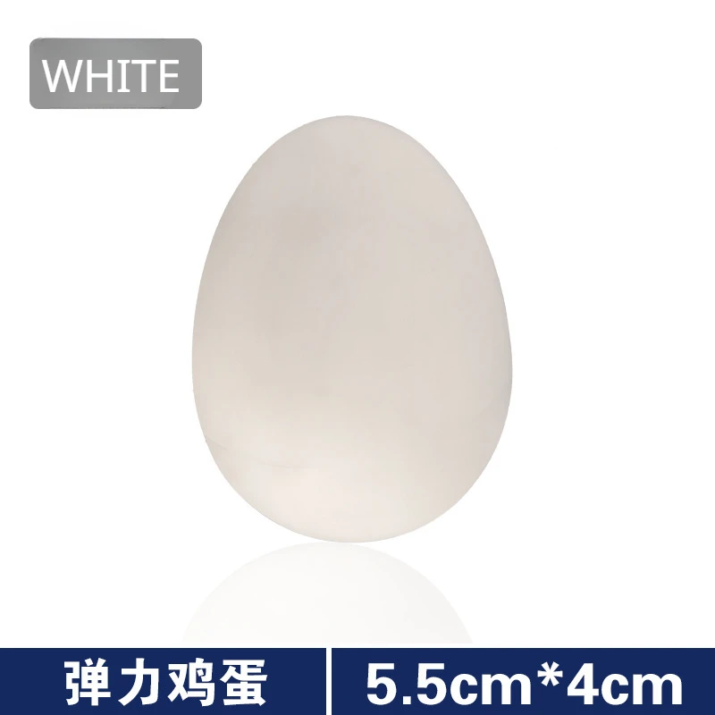 1 Pcs Novelty Bouncy Eggs Realistic Fake Rubber Bouncing BallsModel Farm Chicken Nesting Hen Hatching Egg  Pet Toy Prank Joke