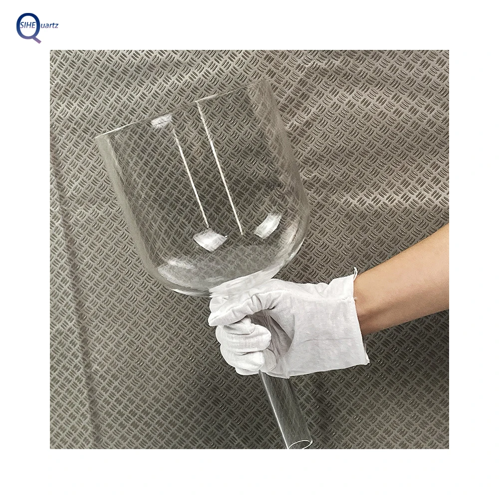 Hand Held singing bowl Clear Crystal Handheld crucible Singing Bowl  with free bag