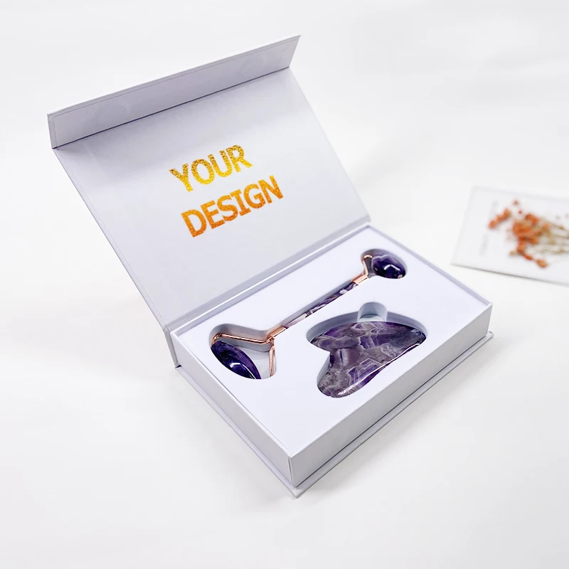 Кварцевый ролик для лица, для похудения, 100% натуральный Нефритовый камень, двойная головка, массаж лица, белый нефритовый ролик, массажный ролик для рук