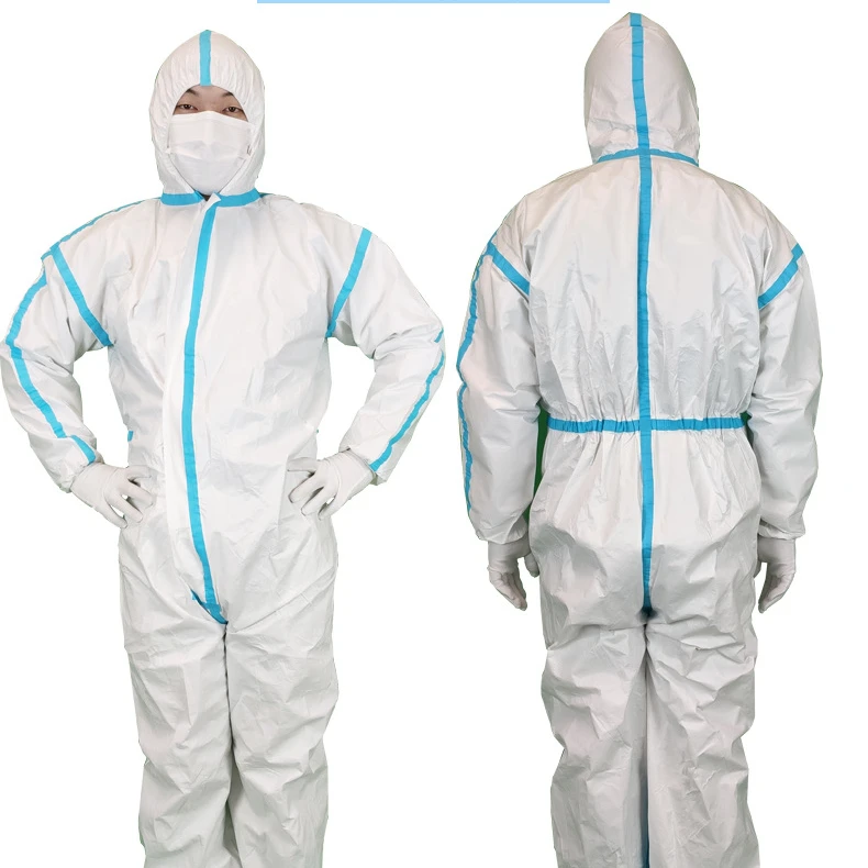 Safety Protective PPE SMS PP Type 5 6 Polypropylene Chemical Coverall Disposable Overall