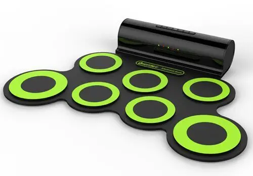 Roll Up Electronic Drum Set  Practice Pad Mini  Kit with Headphone Jack Built-in Speaker