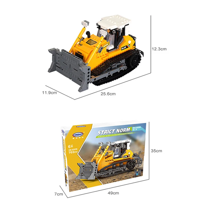 Xingbao 03039 Technic Series Engineering Car Building Blocks Bulldozer Model Building Toys for Kids