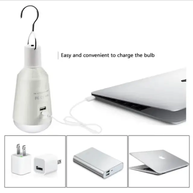 AC/DC USB Rechargeable Solar Portable Lamp Solar Home Bulbs Solar Led Emergency Light With Solar Panel