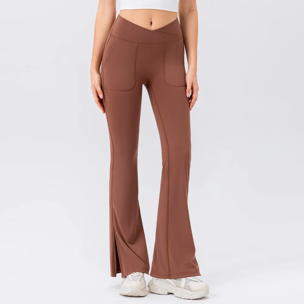 High Quality Hip Lift Wide Leg Breathable Fitness Sports Gym Workout  long sexy tight flare yoga pants for women