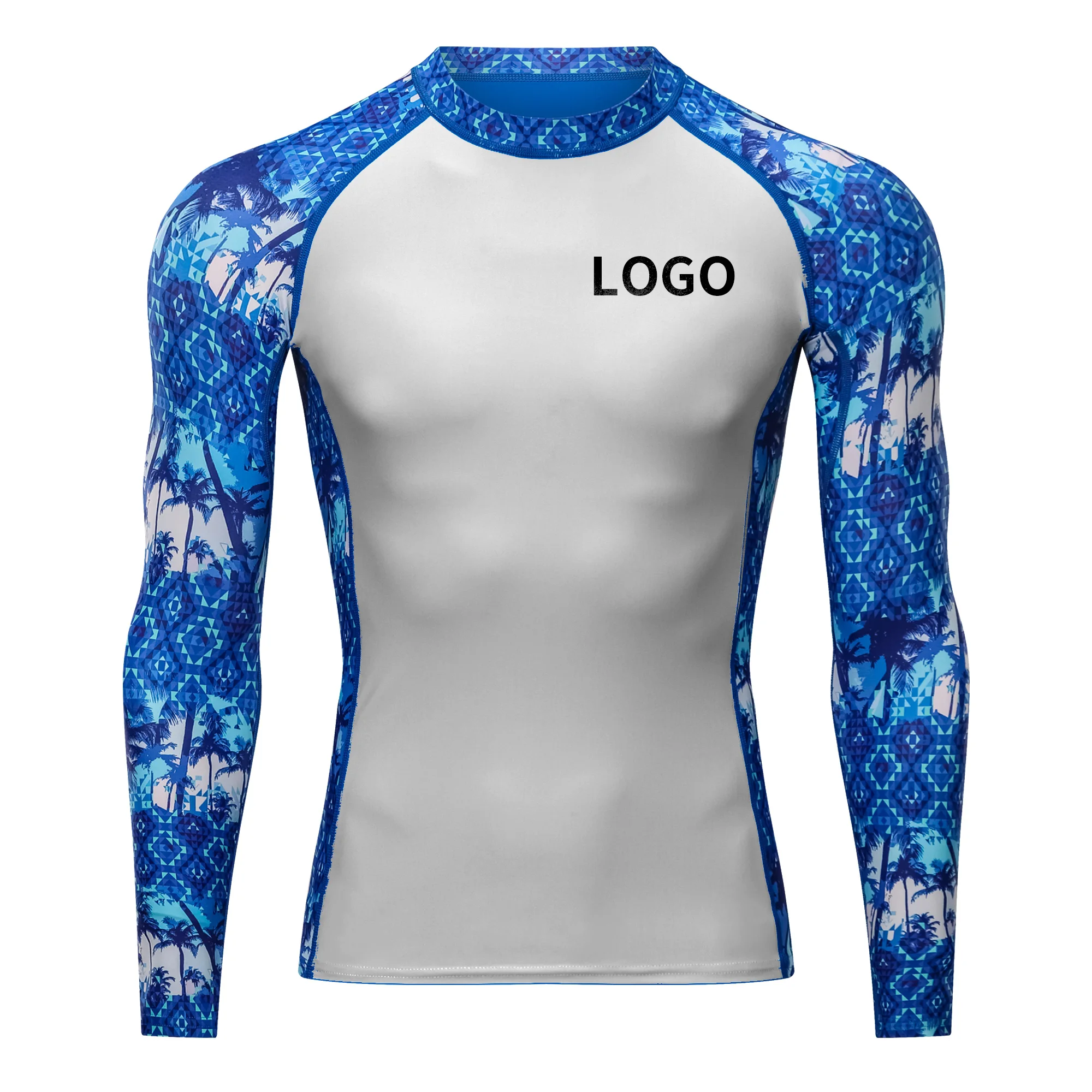 Wholesale High Quality Rash Guard for Men Spandex UPF50 Surf Diving Rashguard BJJ MMA Gym Compression Shirts