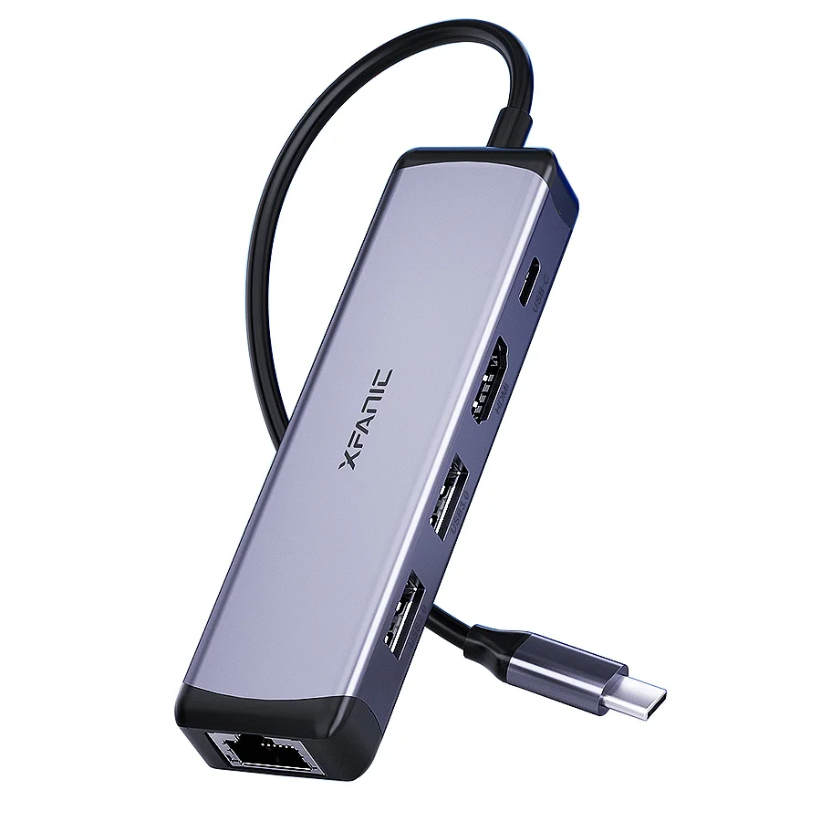 
 Высокоскоростной адаптер 5 в 1 с портом Type C на Usb 3,0 Hdmi Rj45 Ethernet мультипортовый USB C концентратор док-станция для Matebook  