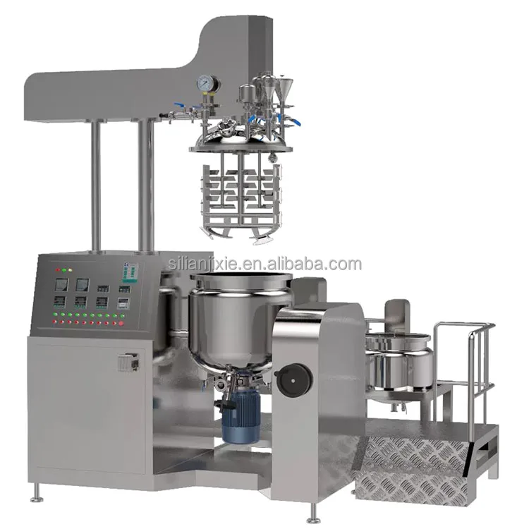 SL-100L Cosmetic Chemical Shampoo Toothpaste Lotion Cream Production Line Equipment Vacuum Mixer Emulsifying Homogenizer Machine