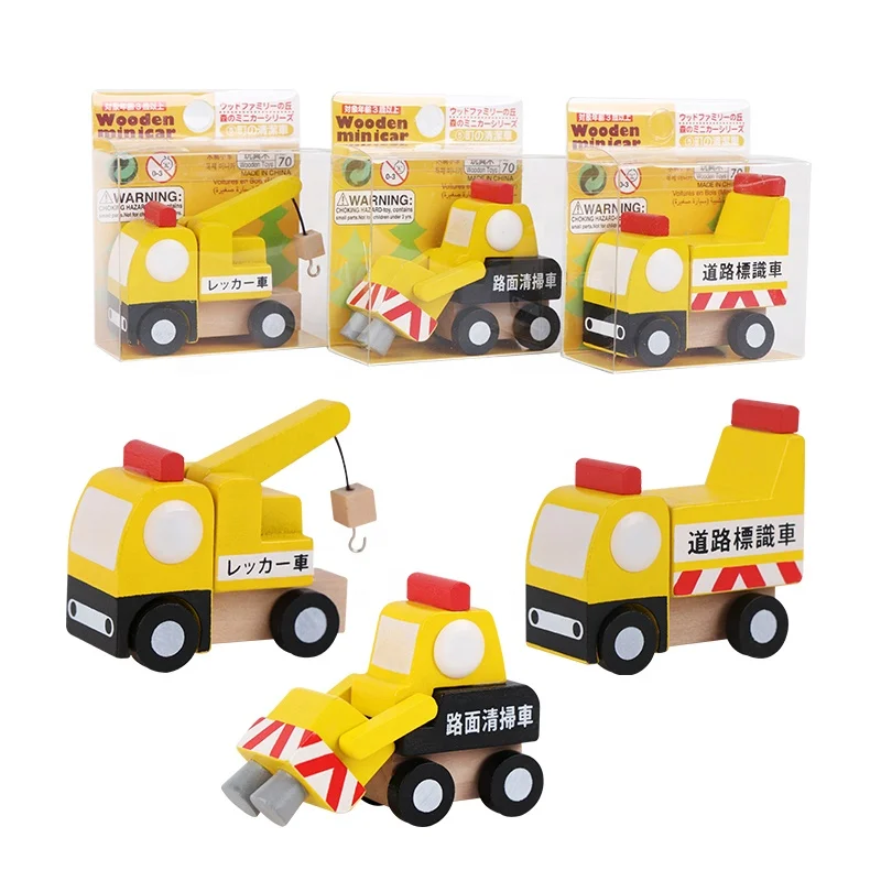 Wooden MINI Car Wooden vehicle car  Wooden Toy Wheels Car set of 12