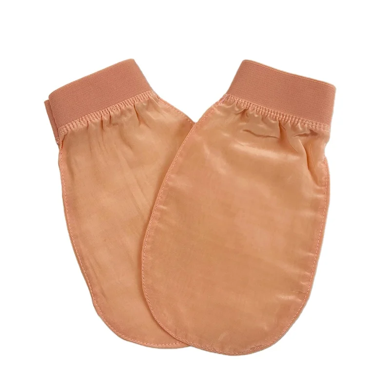 Custom private label 100% pure organic silk exfoliating turkish comfortable clean scrub raw silk exfoliating gloves silk glove